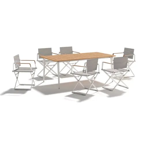 DEDON SEAX Folding Armchairs | WA 79" Dining Table