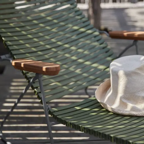 Houe Click Sun Lounger | Olive Green Lamellas