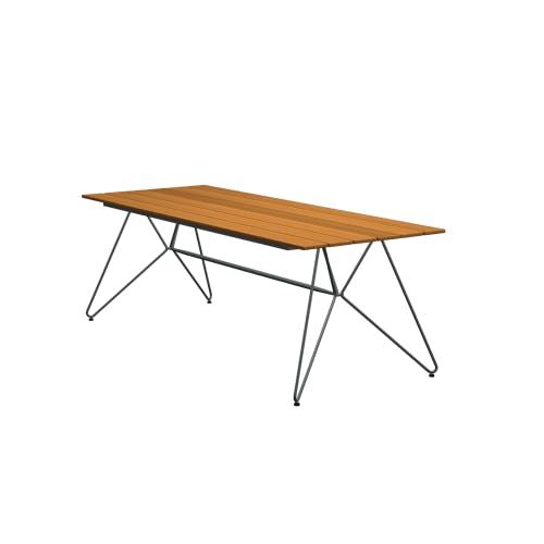 Houe Sketch 87" Dining Table | Steel Gray Frame | Natural Bamboo Tabletop