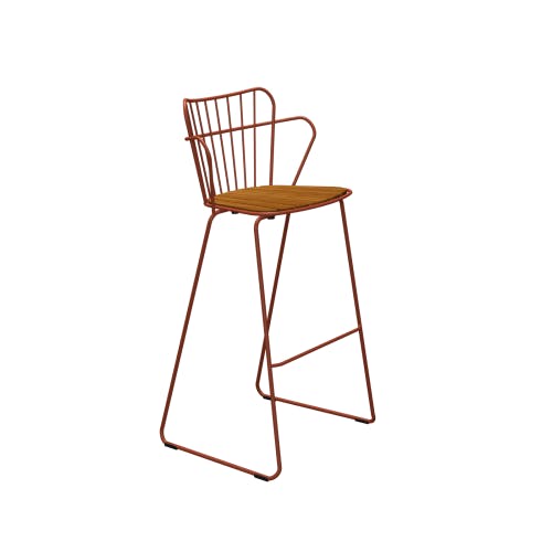Houe Paon Bar Chair | Steel Paprika Frame