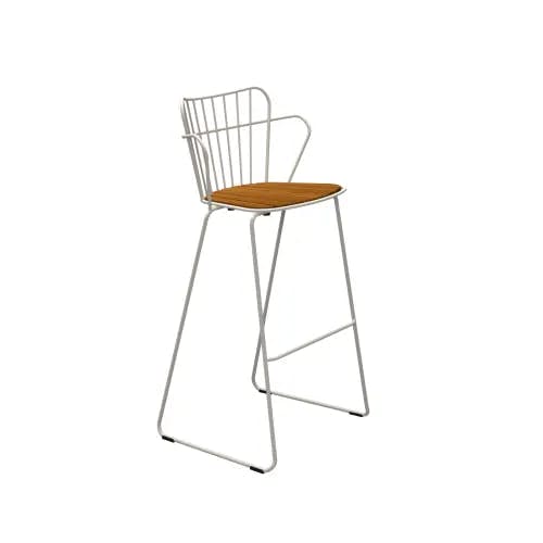 Houe Paon Bar Chair | Steel White Taupe Frame