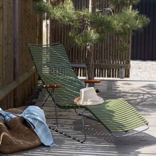 Houe Click Sun Lounger | Olive Green Lamellas