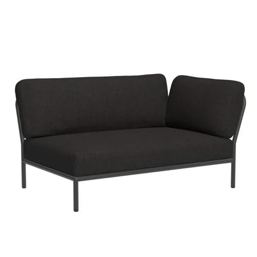 Houe Level Lounge Right Corner Sofa | Gray Aluminum Frame | Sooty Grey Natte Cushion Fabric