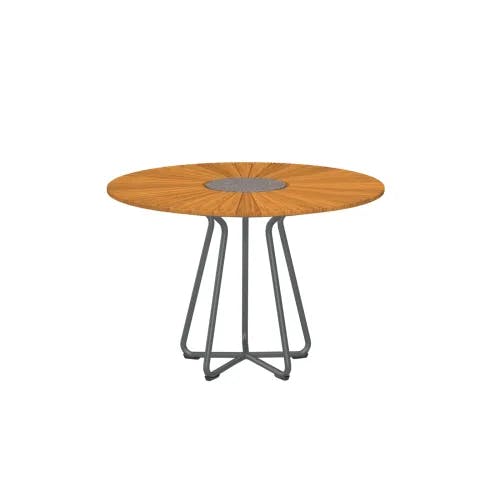 Houe Circle 43" Dining Table | Gray Aluminum Frame | Bamboo & Granite Tabletop