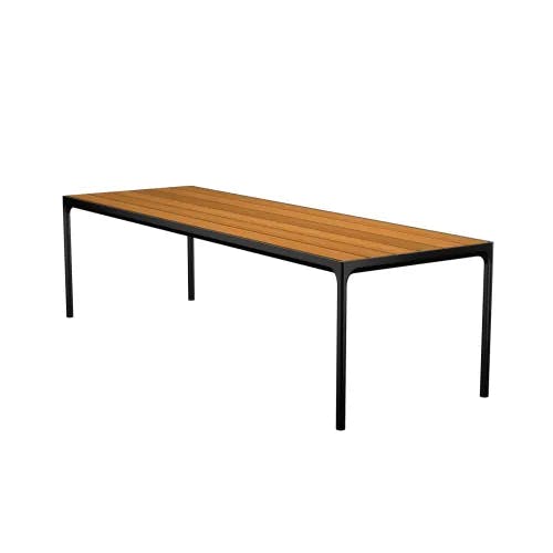 Houe Four 106" Dining Table | Black Aluminum Frame | Bamboo Tabletop