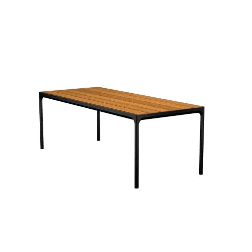 Houe Four 83" Dining Table | Black Aluminum Frame | Bamboo Tabletop