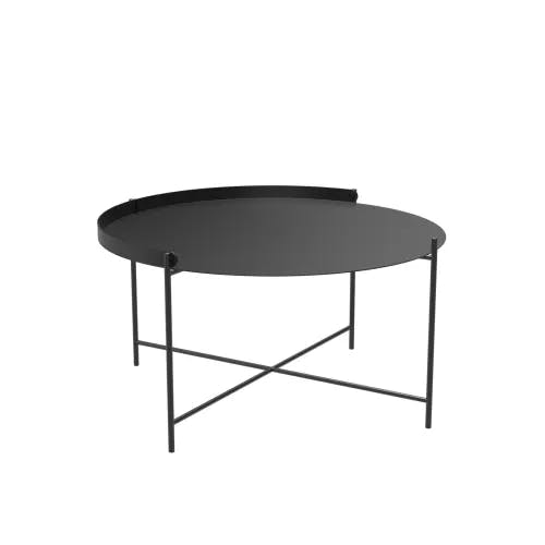 Houe Edge 30" Tray Table | Black Aluminum Top | Black Handle