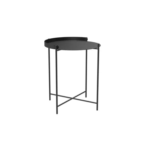 Houe Edge 18" Tray Table | Black Aluminum Top | Black Handle