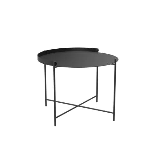 Houe Edge 24" Tray Table | Black Aluminum Top | Black Handle