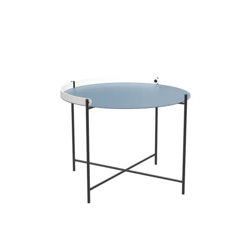 Houe Edge 24" Tray Table | Pigeon Blue Aluminum Top | White Handle
