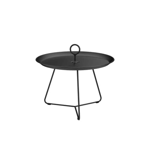 Houe Eyelet 23" Tray Table | Black Aluminum Frame