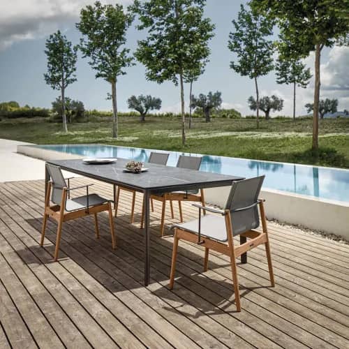 Gloster Sway Stacking Armchairs | Carver Dining Table