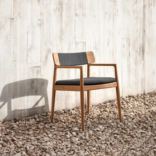 Gloster Archi Dining Armchair Essential Coal Optional Cushion