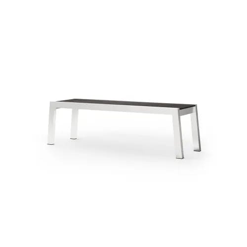 MAMAGREEN Baia 57" Bench | Frame: Stainless Steel | Seat: HPL, Slate