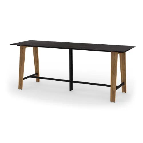 MAMAGREEN Sato 94.5" Communal Table | Frame: Teak | Tabletop: HPL, Slate