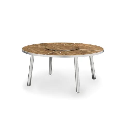 MAMAGREEN Meika 71" Round Dining Table | Frame: SS 304 | Tabletop: Recycled Teak
