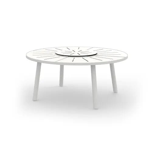 MAMAGREEN Meika 71" Round Dining Table | Frame: SS 304 White | Tabletop: HPL, Alpes White