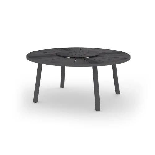 MAMAGREEN Meika 71" Round Dining Table | Frame: SS 304 Anthracite | Tabletop: HPL, Volcanic Ash