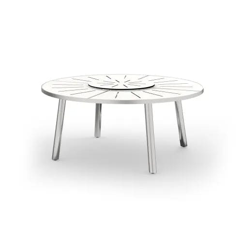 MAMAGREEN Meika 71" Round Dining Table | Frame: SS 304 | Tabletop: HPL, Alpes White