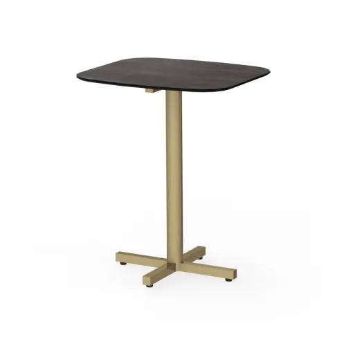 MAMAGREEN Zupy 24" Bistro Table | Frame: Galvanized Steel, Neo Brass | Tabletop: HPL, Laterite
