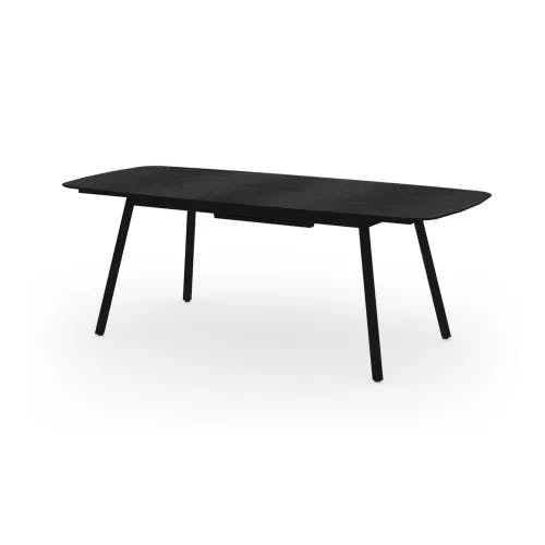 MAMAGREEN Zupy 65"-85" Extension Table | Frame: Aluminum, Black | Tabletop: HPL, Slate