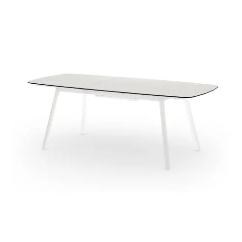 MAMAGREEN Zupy 65"-85" Extension Table | Frame: Aluminum, White | Tabletop: HPL, Alpes White