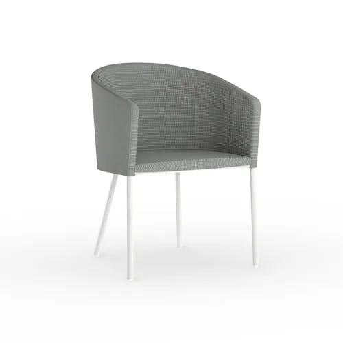MAMAGREEN Zupy Dining Chair | Frame: Aluminum, White | Upholstery: Leisuretex, Grey