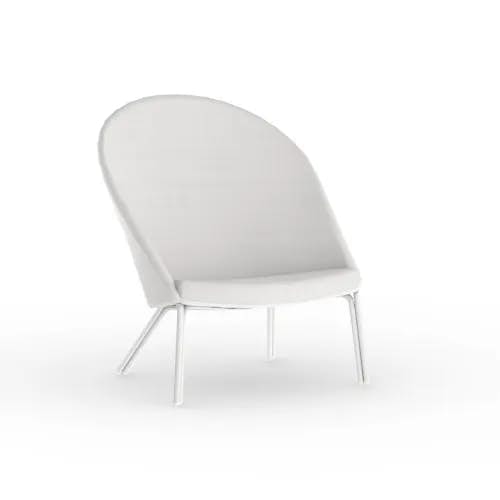 MAMAGREEN Zupy High Back Chair | Frame: Aluminum, White | Upholstery: Batyline Lounge, White