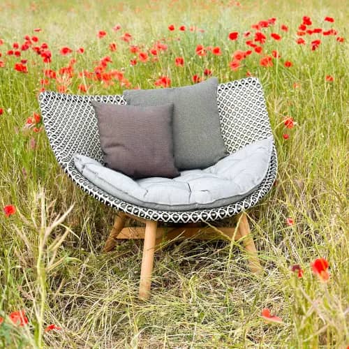 DEDON MBRACE Lounge Chair with Teak Legs