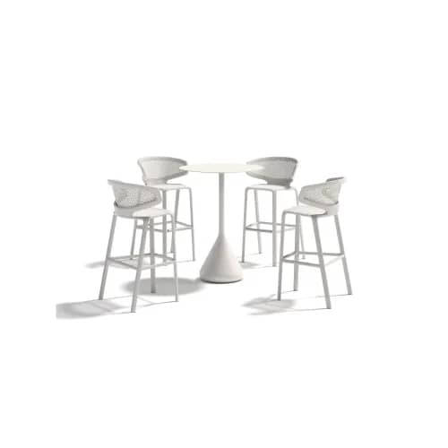 SATELLITE 31" Round Bar Table | SEASHELL Barstool