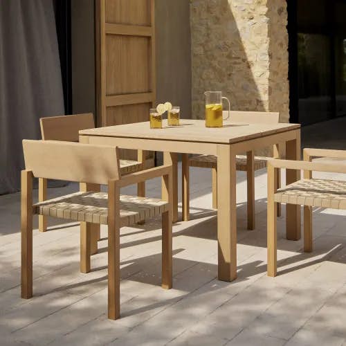 POINT Kubik 40" Square Dining Table and Dining Armchair