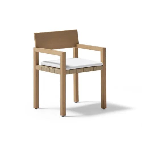 POINT Kubik Dining Armchair | TechTeak Frame | Polyester Tape Seat | White Polyurethane Foam Cushion