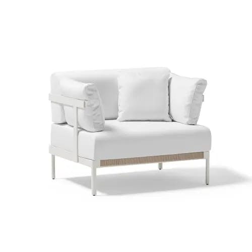 POINT Legacy Lounge Chair | Mineral White Powder-Coated Aluminum Frame | Rope Front