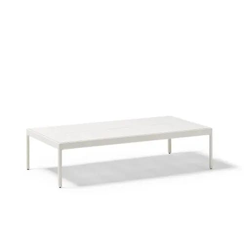 POINT Legacy 55" Coffee Table | Mineral White Powder-Coated Aluminum Frame