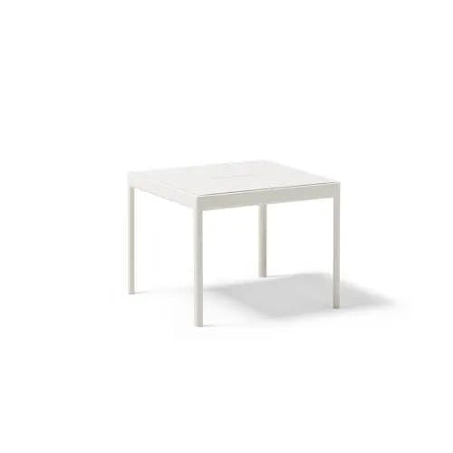POINT Legacy 24" Square Side Table | Mineral White Powder-Coated Aluminum Frame