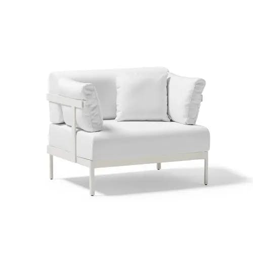 POINT Legacy Lounge Chair | Mineral White Powder-Coated Aluminum Frame