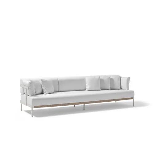 POINT Legacy 3-Seater Sofa | Mineral White Powder-Coated Aluminum Frame | Rope Front