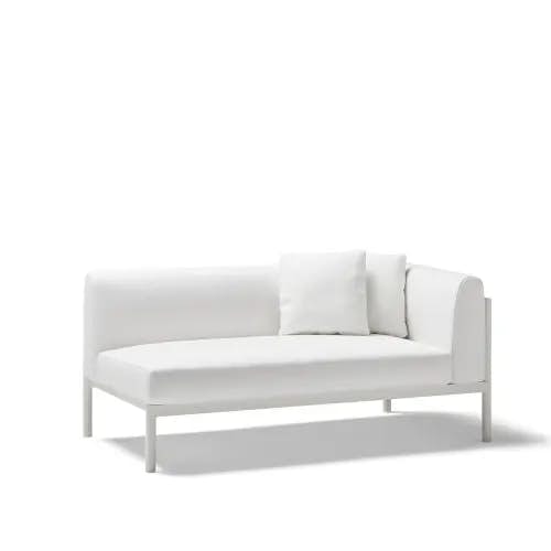 POINT Origin Left Arm Sectional Sofa 2-Seater | Mineral White Aluminum Frame