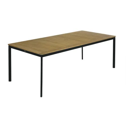 Barlow Tyrie Around 85" Dining Table | Forge Grey Aluminum Frame | Teak Table Top