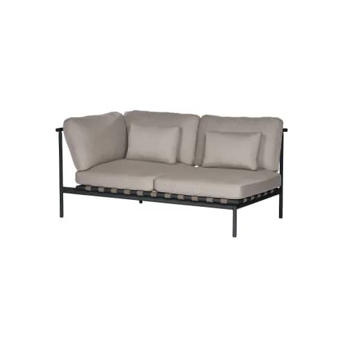 Barlow Tyrie Around Deep Seating Double Module - Aluminum (L) Arm | Forge Grey Aluminum Frame