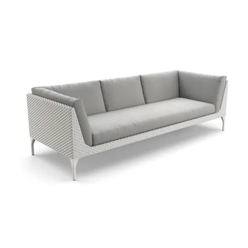 Woven Fiber Mystique Dusk | Frame Powder-Coated Aluminum Lipari | Cushions (Included Seat and Back Shown)
