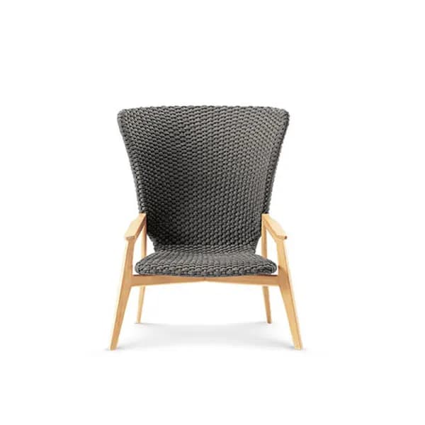 Frame Natural Teak and Flat Rope Lava Grey