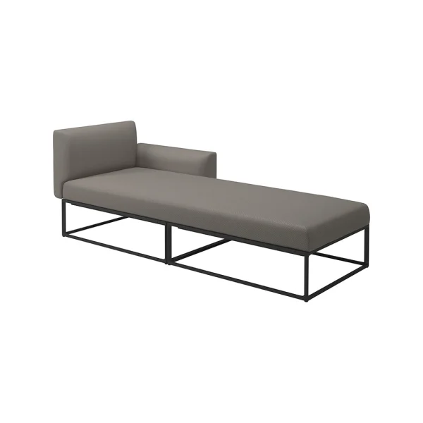 Maya Left Daybed | Frame Powder-Coated Aluminum, Meteor