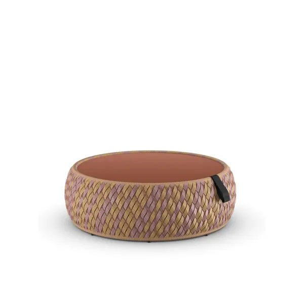 DEDON DALA Coffee Table | Fiber Cuba | Terracotta Glass Tabletop