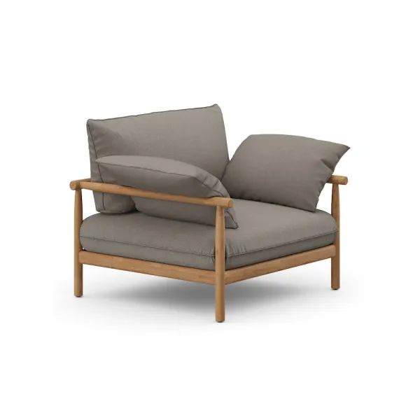 Frame Teak | DEDON Fiber Vulcano Matte | Cushion NATURA Taupe