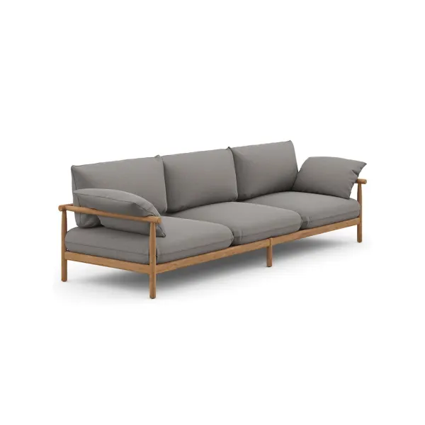 Frame Teak | DEDON Fiber Vulcano Matte | Cushion LINEN Warm Gray