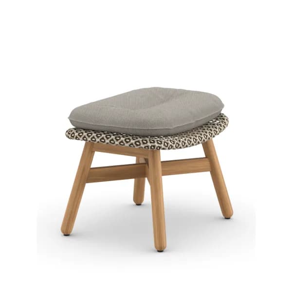 Woven Wicker DEDON Fiber Pepper | Teak Base | Cushions (Seat Shown) NATURA Taupe