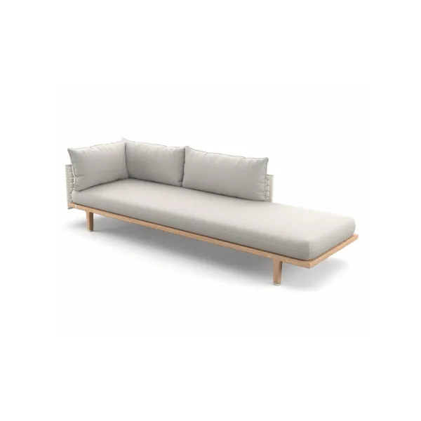 Woven Fiber Silver Beige | Frame Powder-Coated Aluminum Lipari | Base Teak | Cushions NATURA Off-White