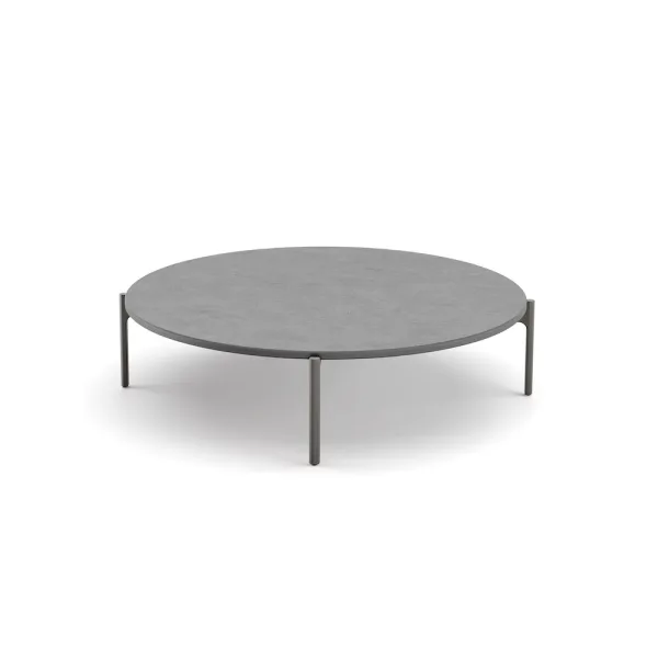 Frame: Powder-Coated Aluminum, Black Pepper | Tabletop: Mineral Composite, Lava