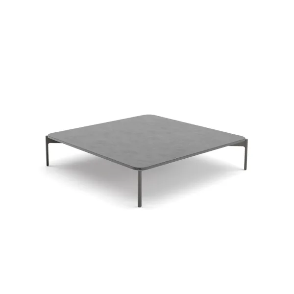Frame: Powder-Coated Aluminum, Black Pepper | Tabletop: Mineral Composite, Lava
